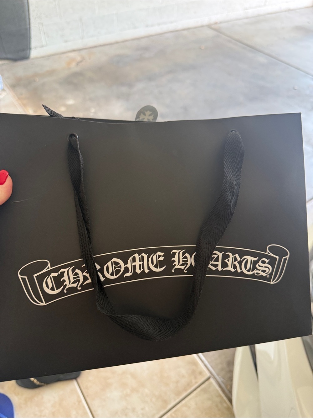 Chrome Hearts Black and White Logo Gift Bag